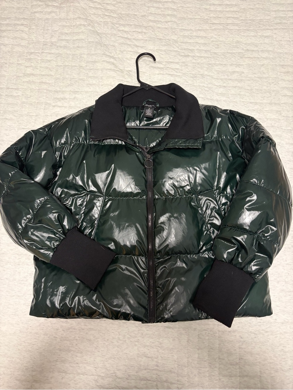 Francesca’s Anna Cai Green Cropped Puffer Jacket